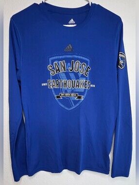Adidas San Jose Earthquakes Long Sleeve Performance Tee - Royal Blue